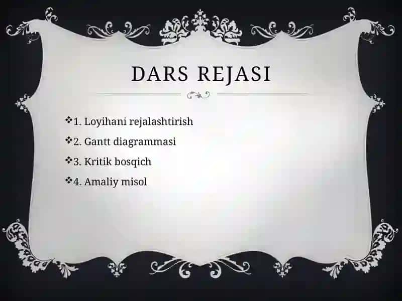 Gantt diagrammasi 2