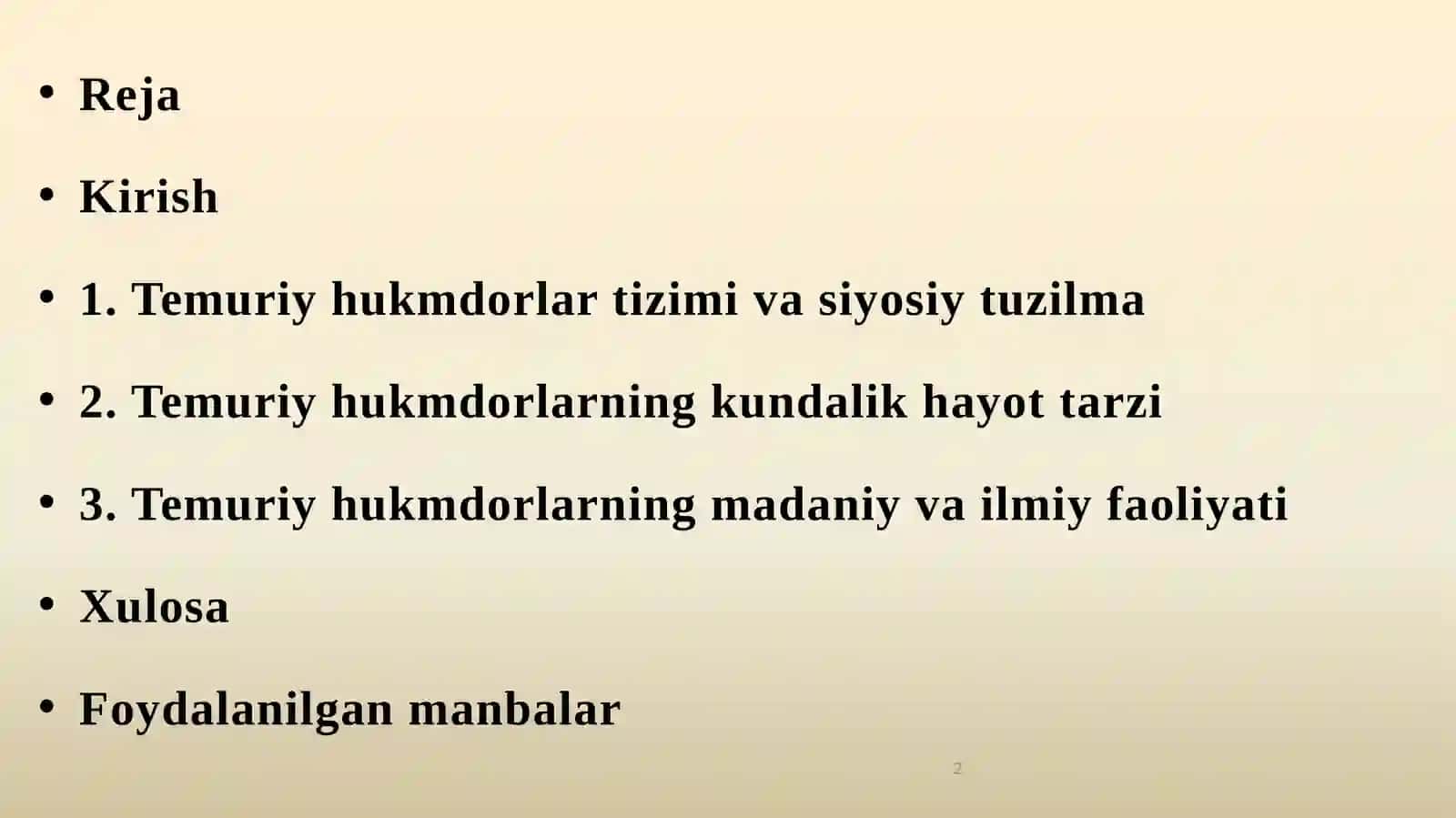TEMURIY HUKMDORLAR VA ULARNING HAYOT TARZI 2