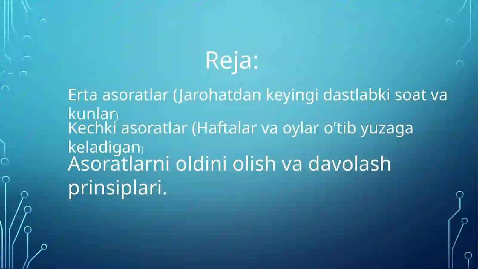 Yuz-jag'sohasijarohatlariningertavakechkiasoratlari 2