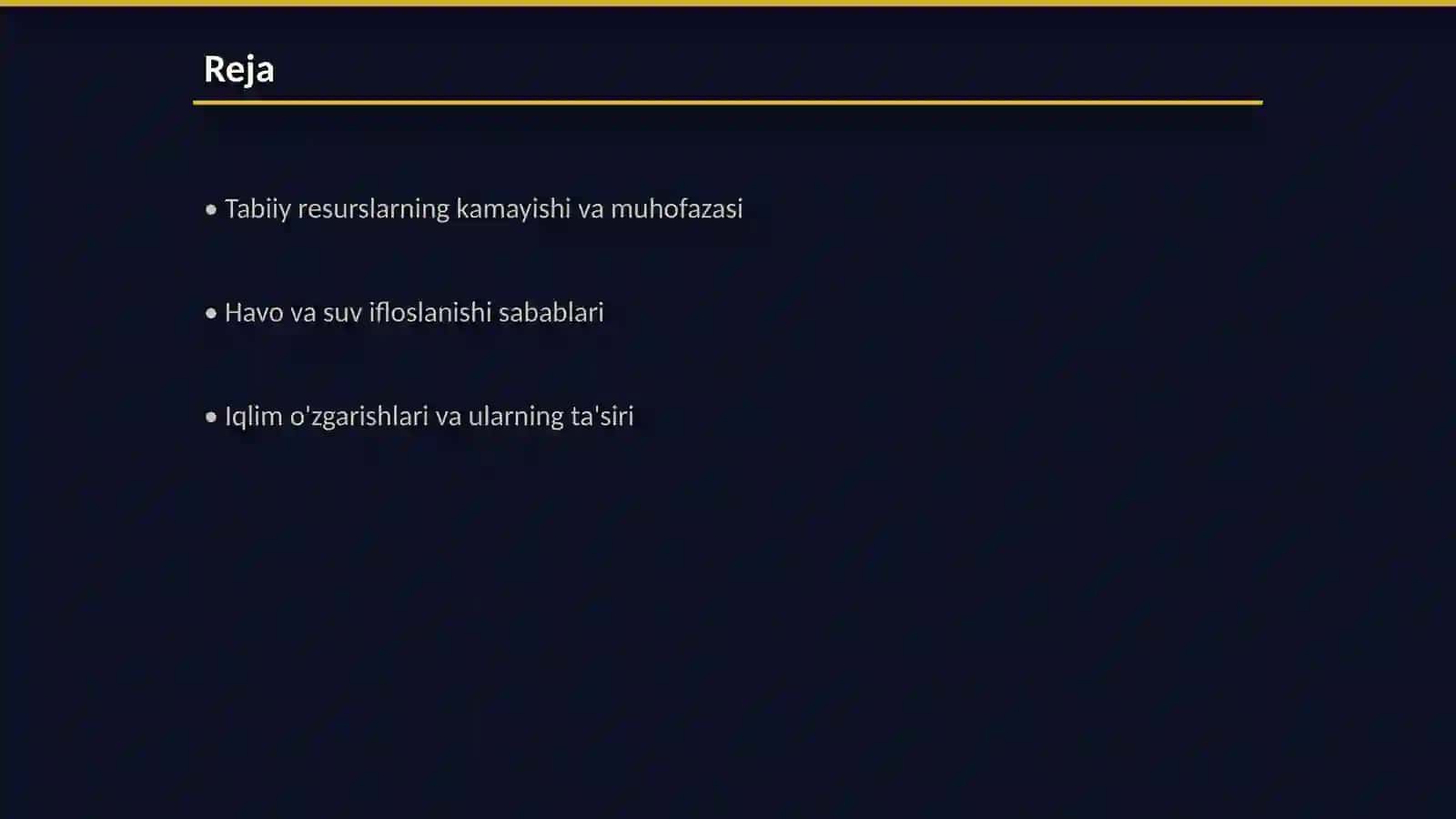 O'zbekiston Respublikasining ekalogik muammolari 2