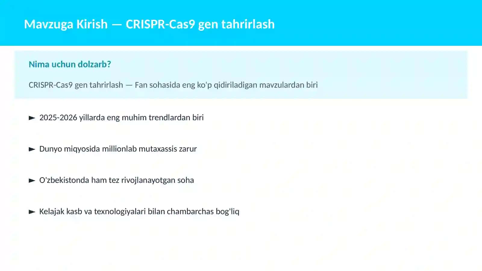 CRISPR-Cas9 gen tahrirlash 2