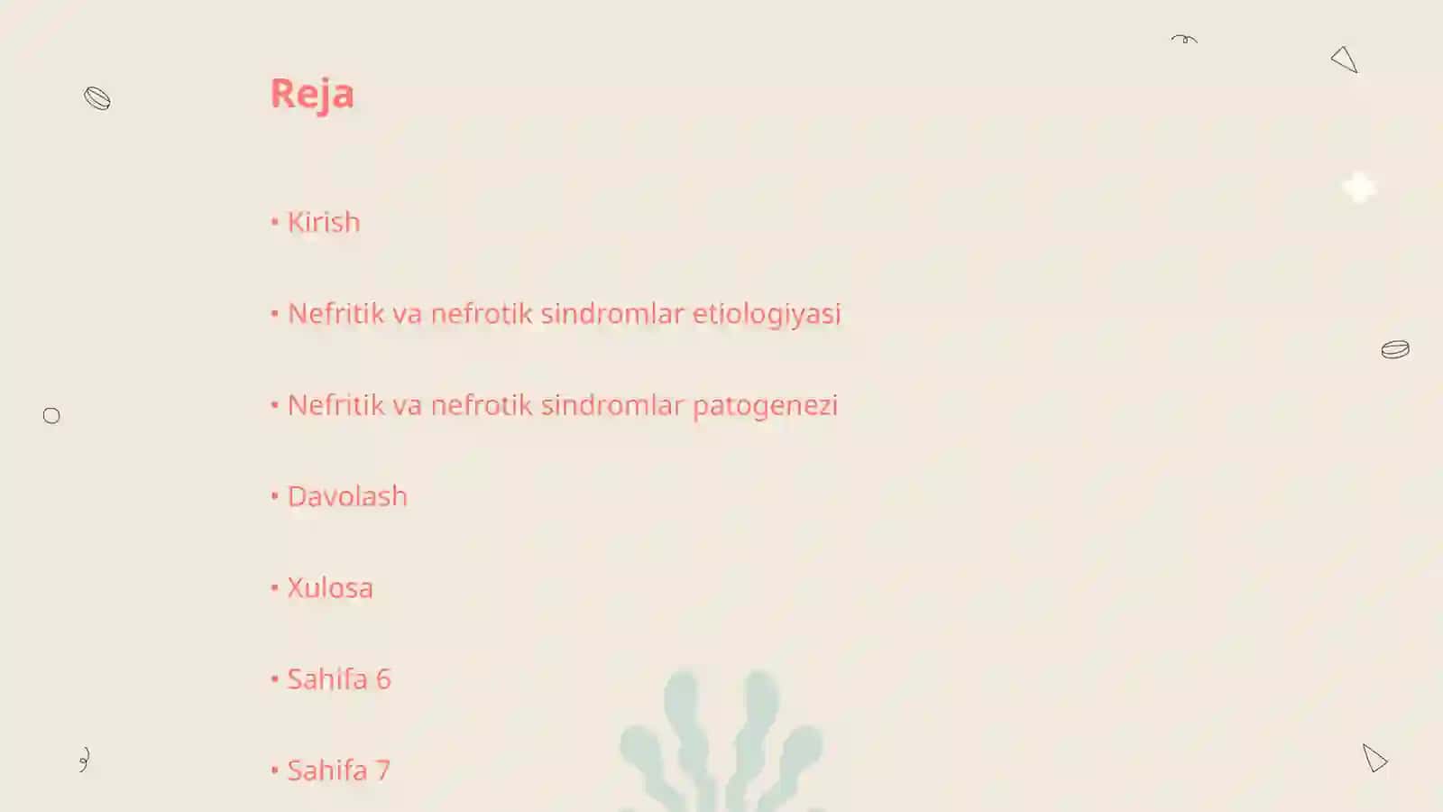 Nefritik va nefrotik sindromlar etiologiyasi, patogenezi, davolash 2