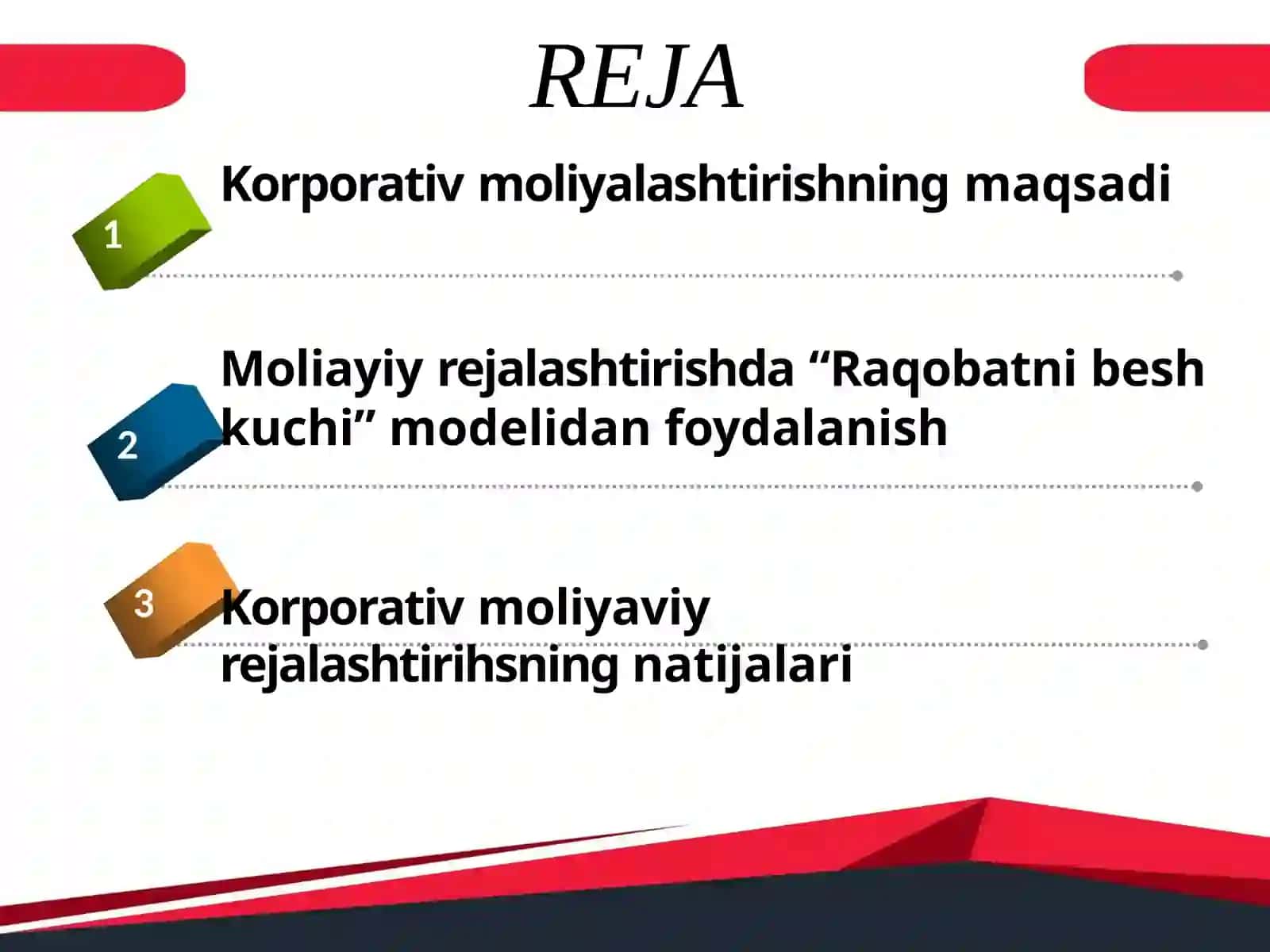 KORPORATIV MOLIYAVIY REJALASHTIRISH 2