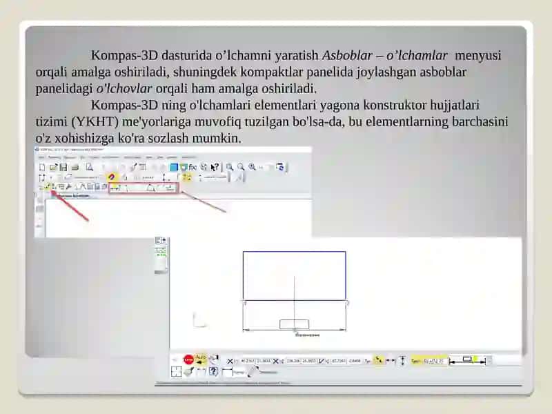 Ma'ruza №6. O'lchov chiziqlarini qo'yish 2