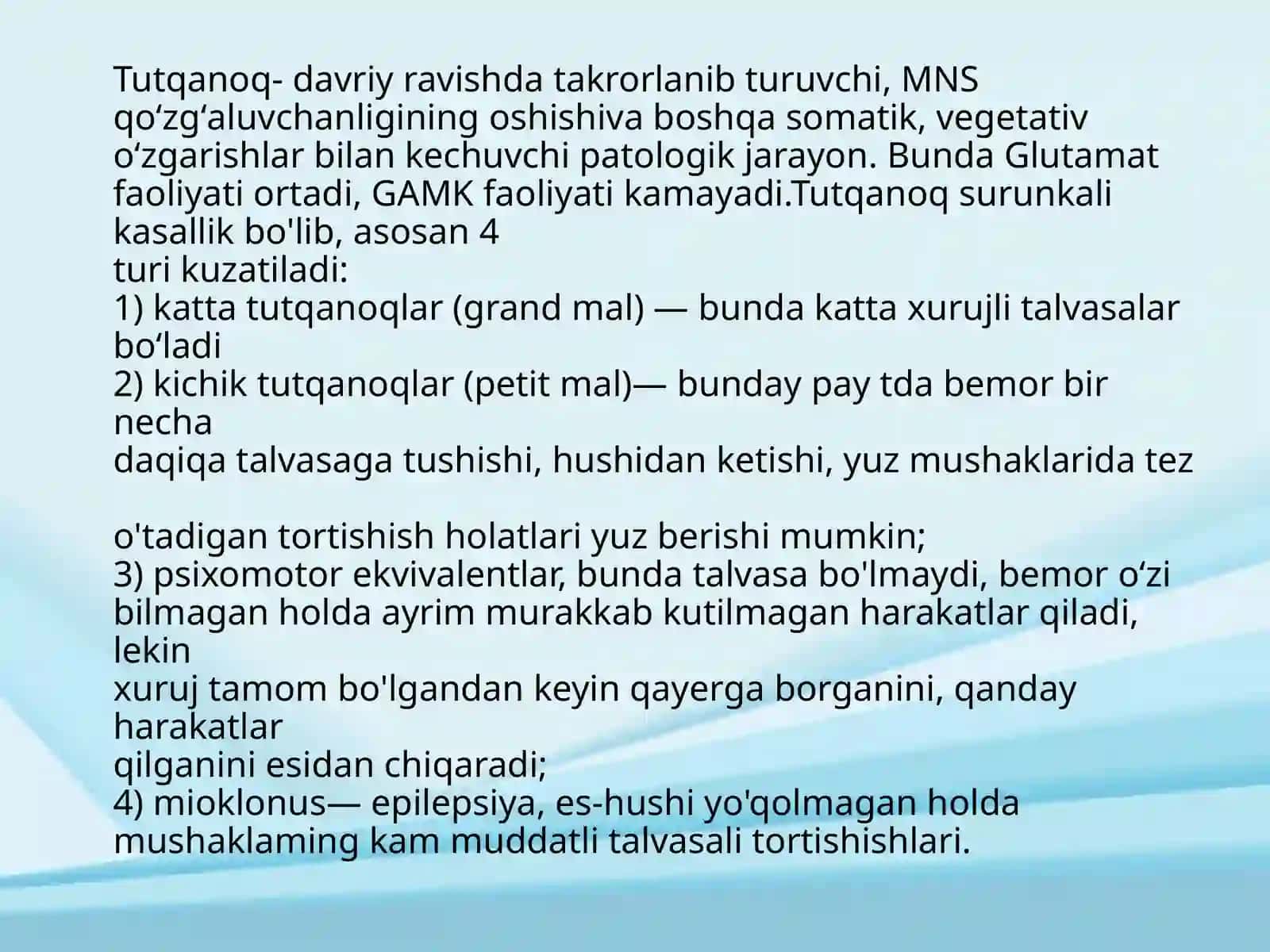 Tutqanoqqa va parkinsonizm qarshi moddalar 2