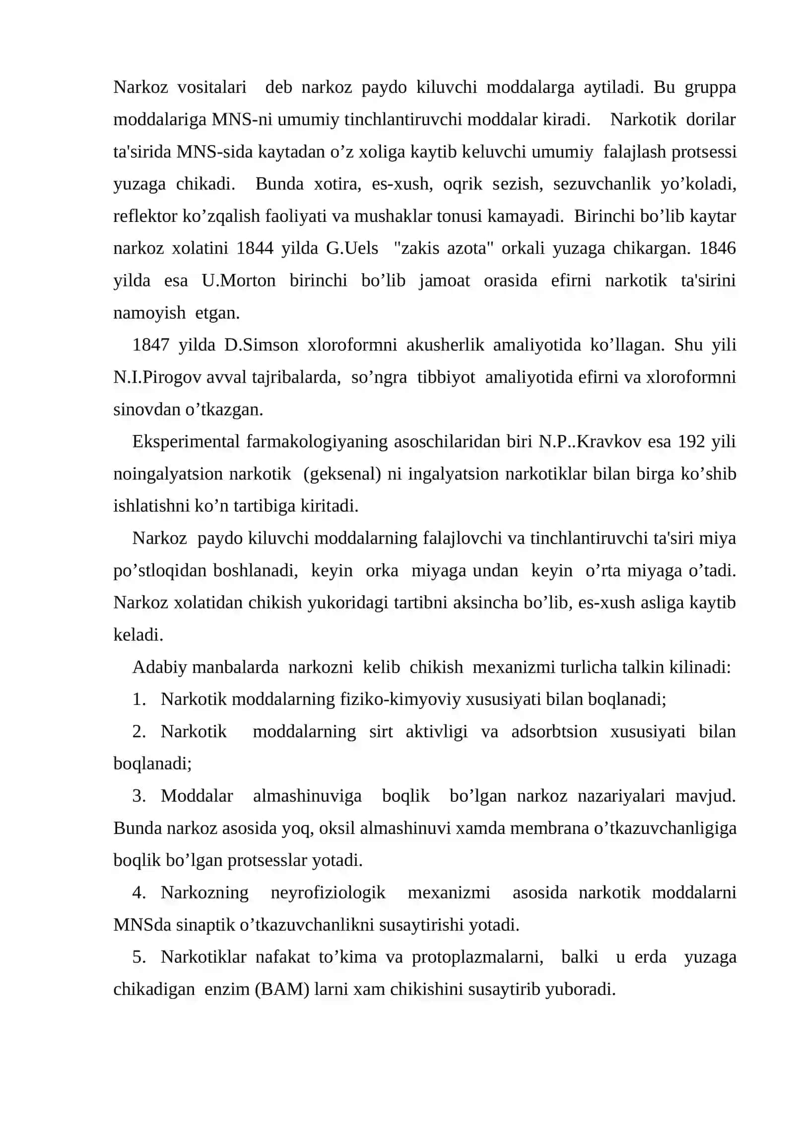 Narkoz vositalarining farmakologiyasi 2