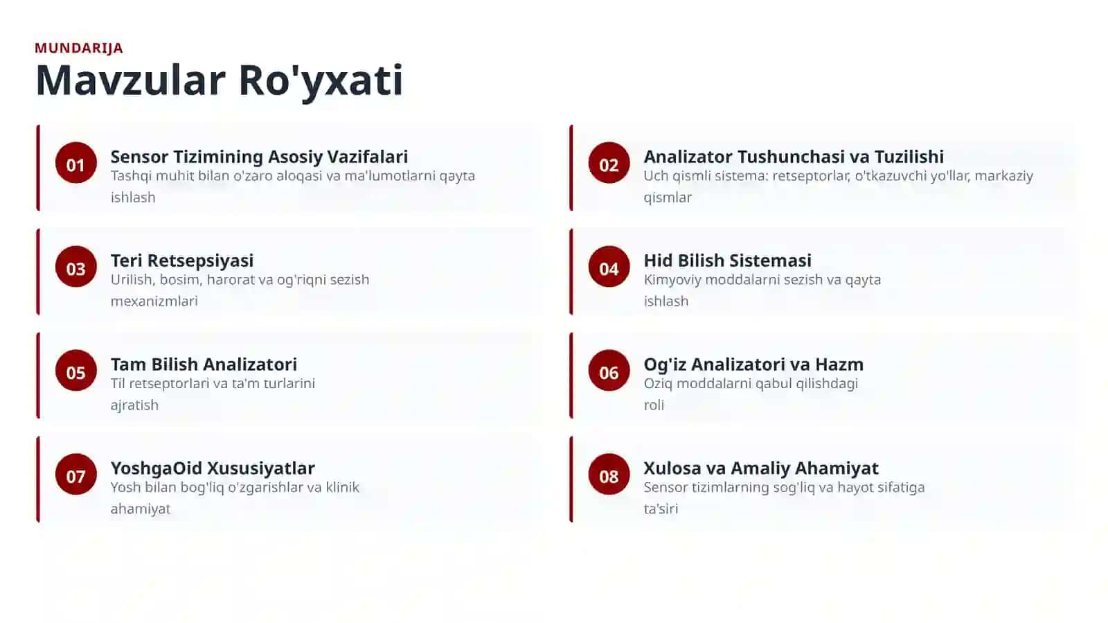 Analizatorlar Fiziologiyasi 2