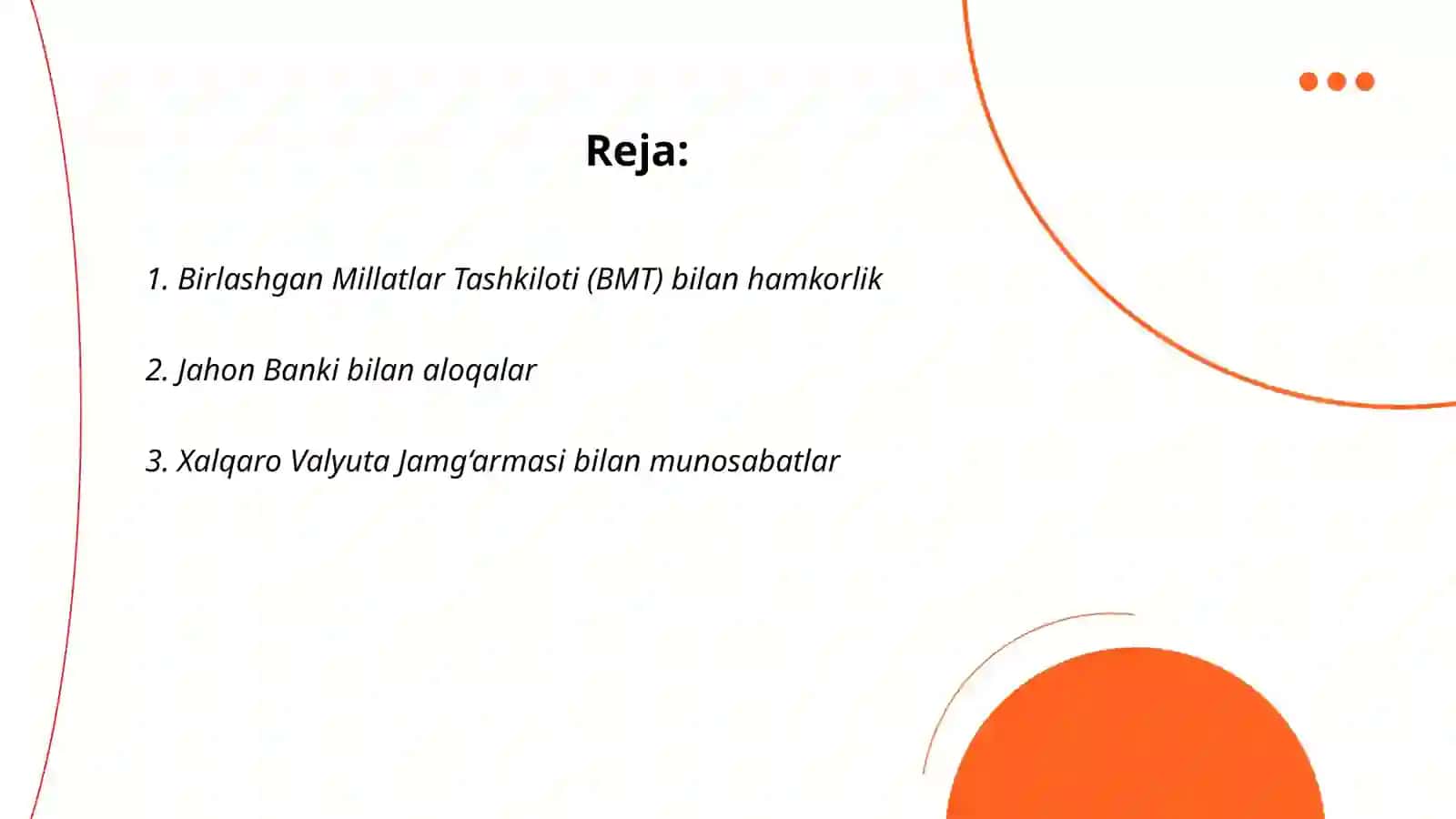 Õzbekistondagi xalqaro tashkilotlar bilan hamkorlik aloqalari 2