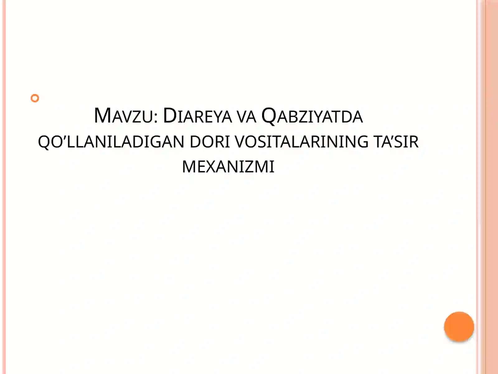 Diareya va Qabziyatning ta'siri mexanizmi 2