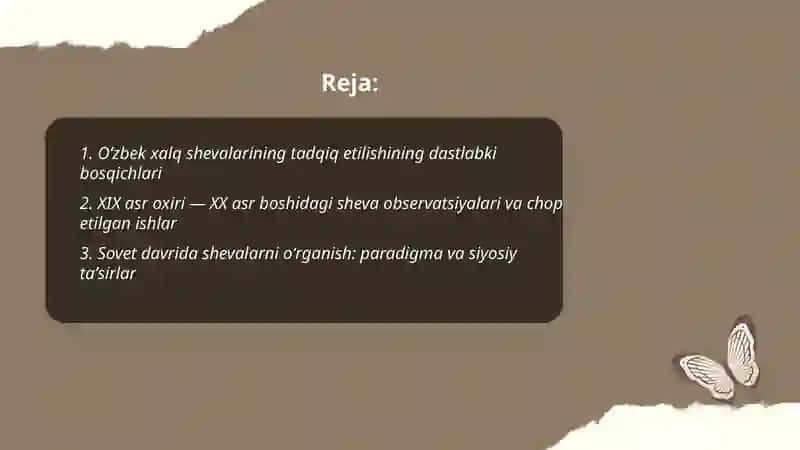 Oʻzbek xalq shevalarining oʻrganilish tarixi 2