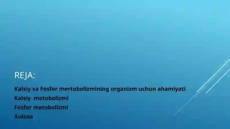 Kalsiy va Fosfor metabolizmi 2