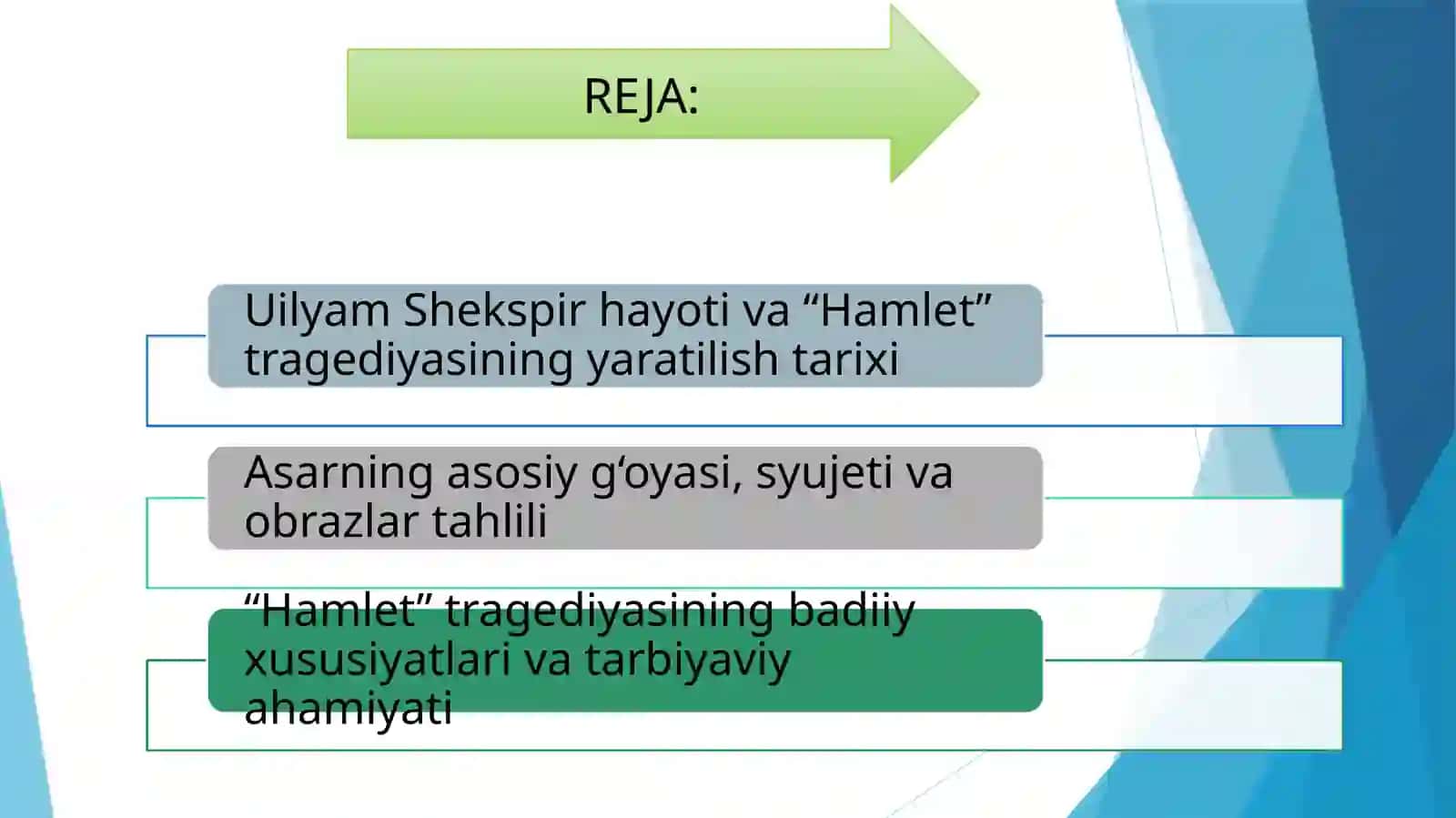 SHEKSPIRNING “HAMLET” ASARI TAHLILI 2