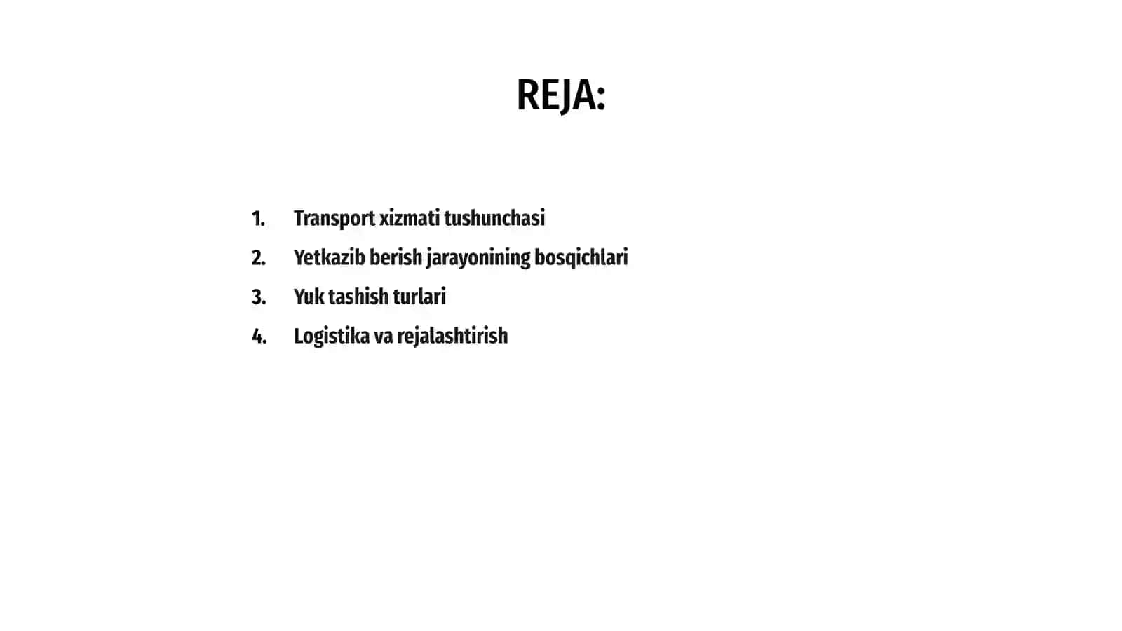 Transport xizmati tushunchasi 2