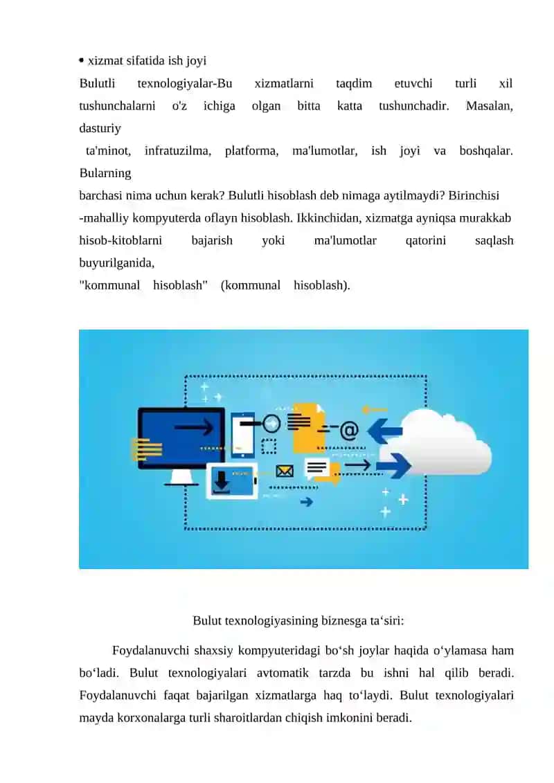 Bulut texnologiyalar va ular bilan ishlash 2