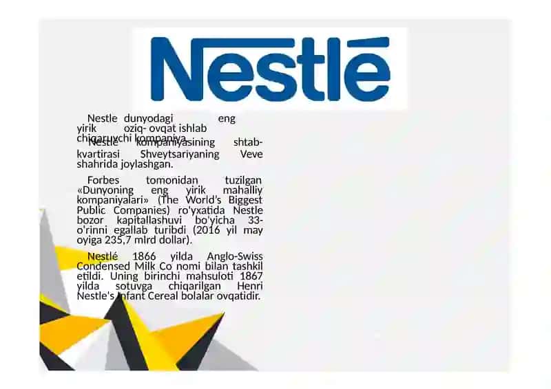 NESTLE KOMPANIYASI 2