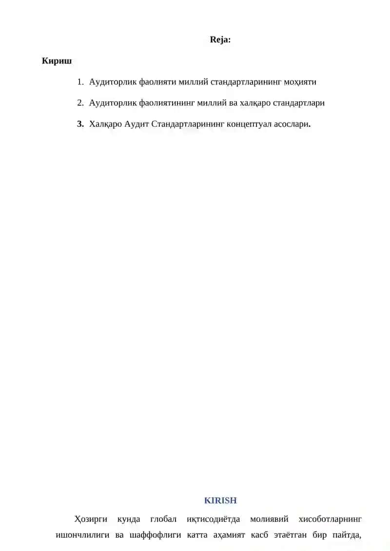 Auditorlik faoliyati standartlari 2