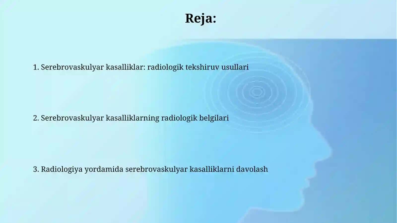 Serebrovaskulyar kasalliklar: radiologiyasi 2