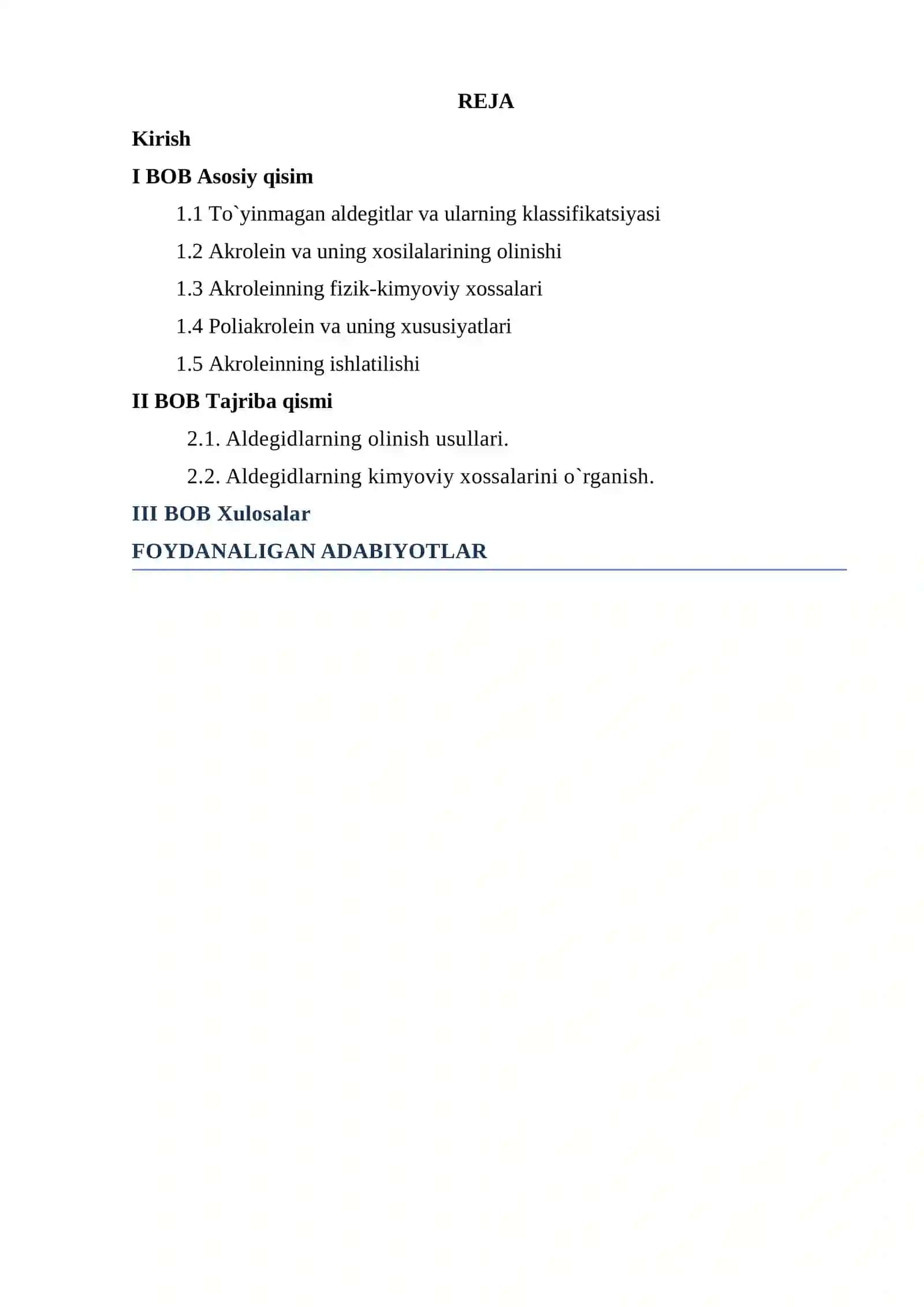 Akrolein va uning o`ziga xos xususiyatlari 2