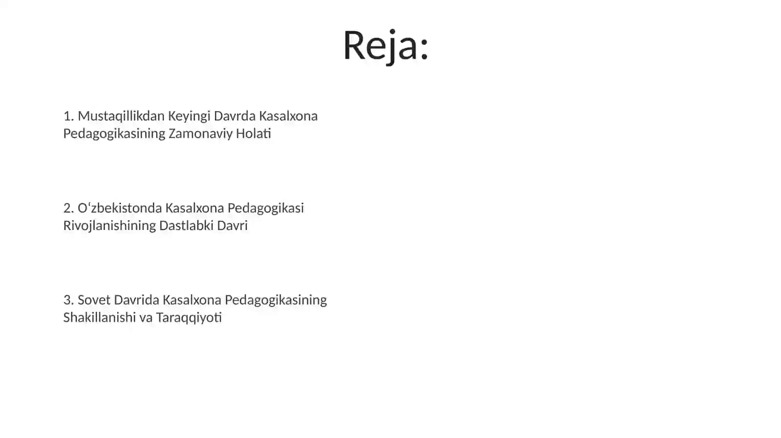 O'zbekiston gospital pedagogika fanining rivojlantirish tarixi 2