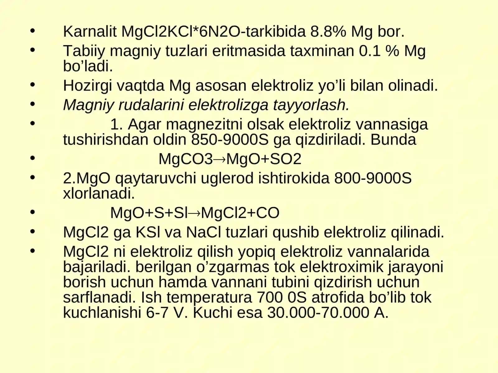 Texnikada magniy olish 2