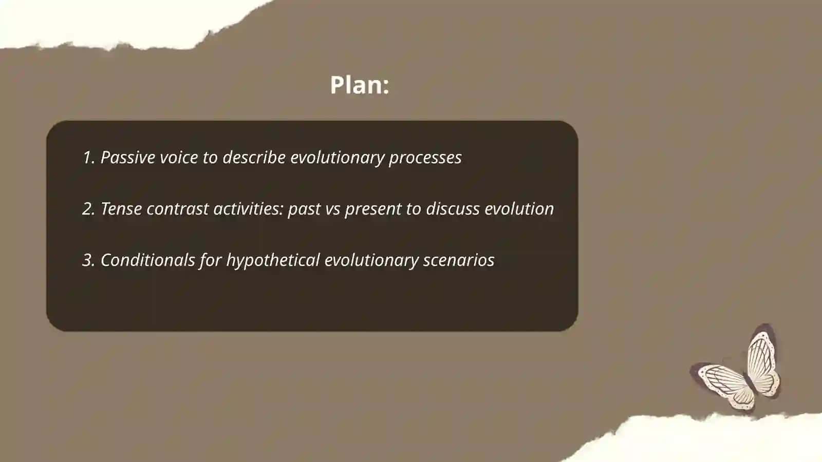 Evolution grammar activities 2