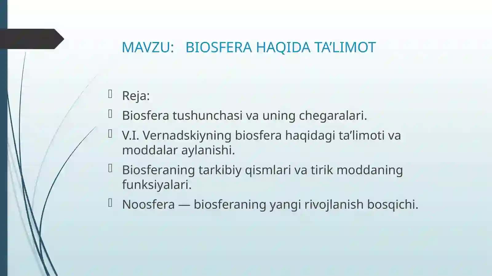 BIOSFERA HAQIDA TA’LIMOT 2