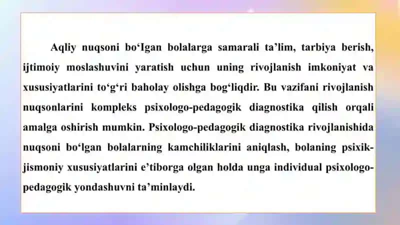A.Strebeleva metodikasi asosida ilk yoshdagi bolalarni oʻrganish 2