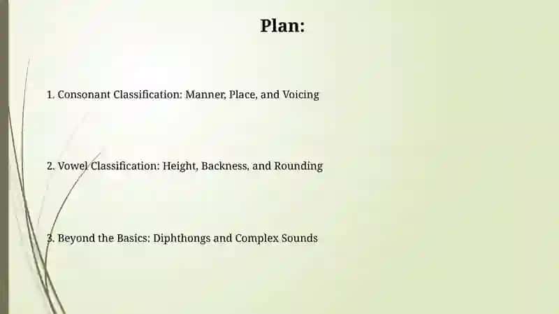 Classifications of Consonants and Vowels 2