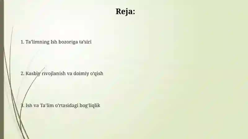 Ta’limning Ish bozoriga ta’siri 2