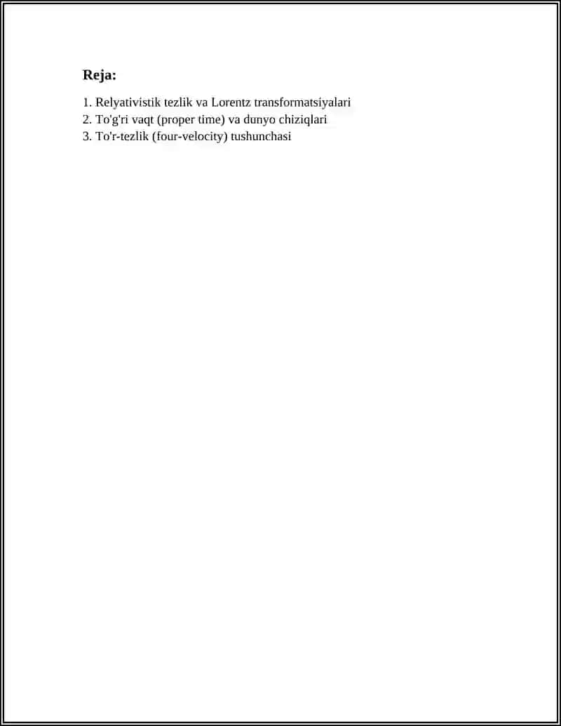 RELYATIVISTIK DINAMIKA ELEMENTLAR 2
