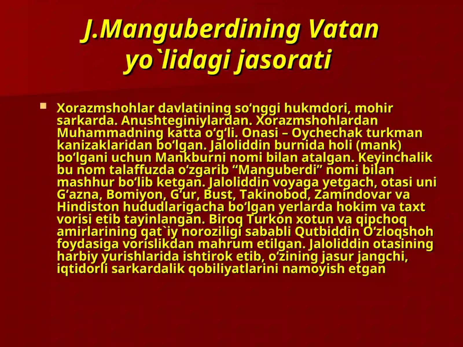 Vatan ozodligi va Jaloliddin Manguberdi 2