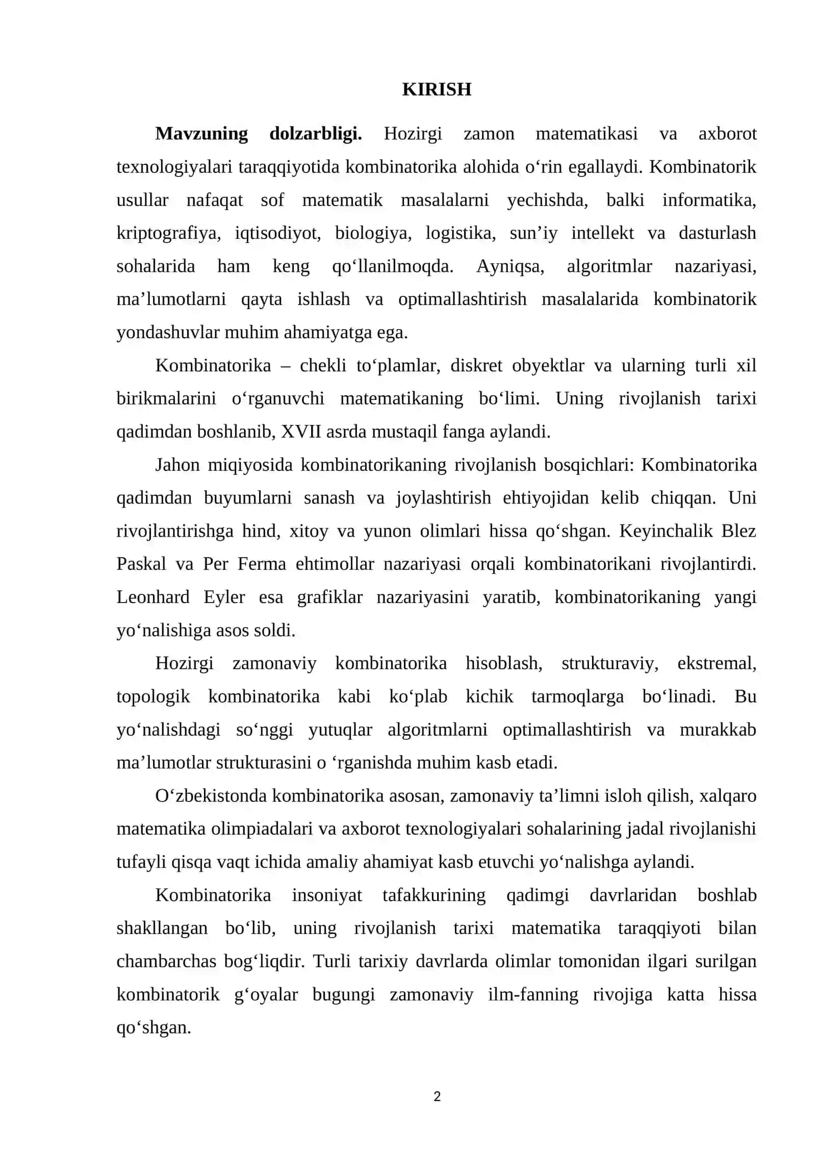 KOMBINATORIKA FANI NRIVOJLANISH TARIXI 2