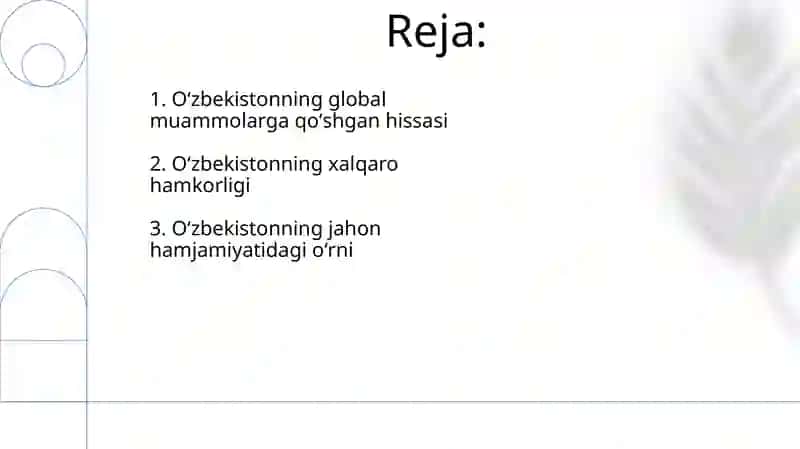 O'zbekiston va jahon hamjamiyati 2