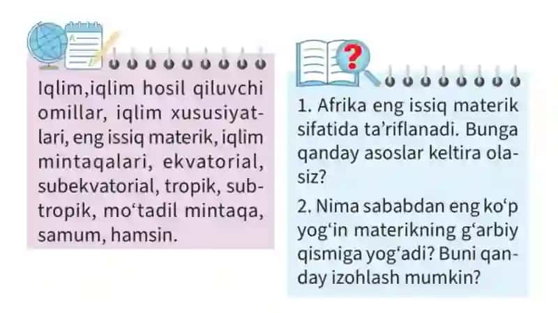 Afrika materigining iqlim xususiyatlari va iqlim mintaqalari 2
