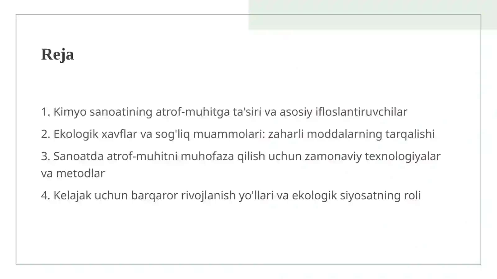 Kimyo sanoati va ekologiya 2