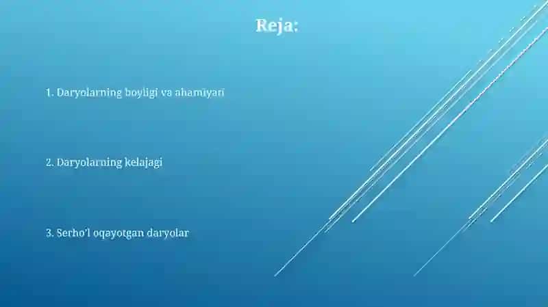 Daryolarni tentirab oqishi 2