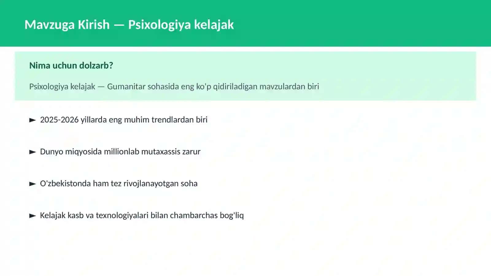 Psixologiya kelajak 2