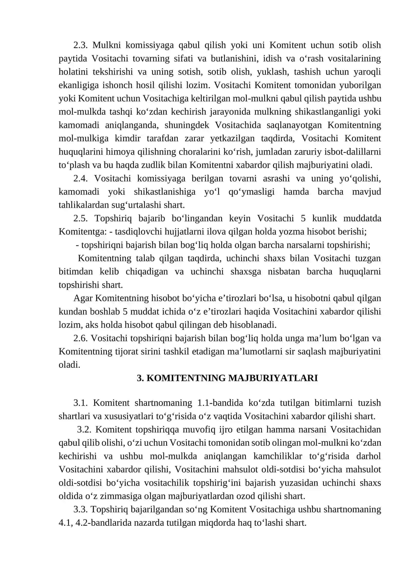 Shartnoma namunasi 2