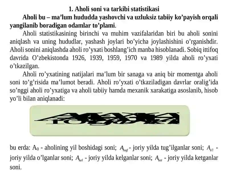 Aholi statistikasi 2