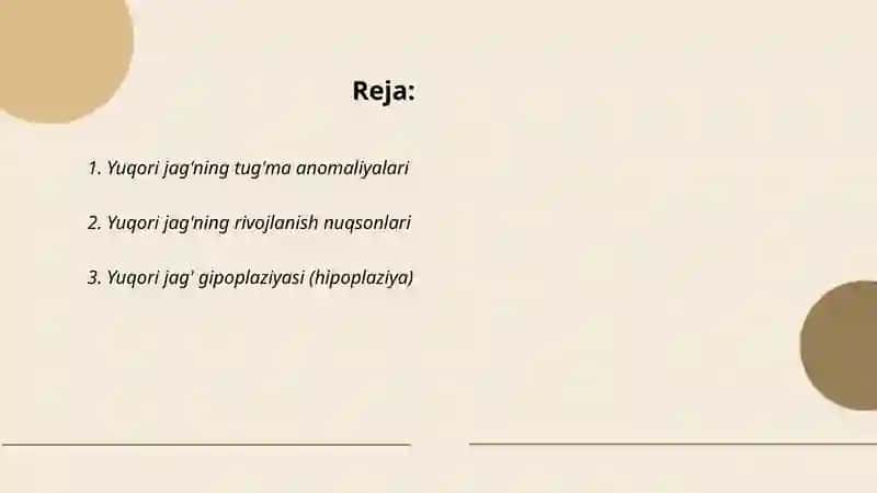 Yuqori jag' anamaliyalari 2