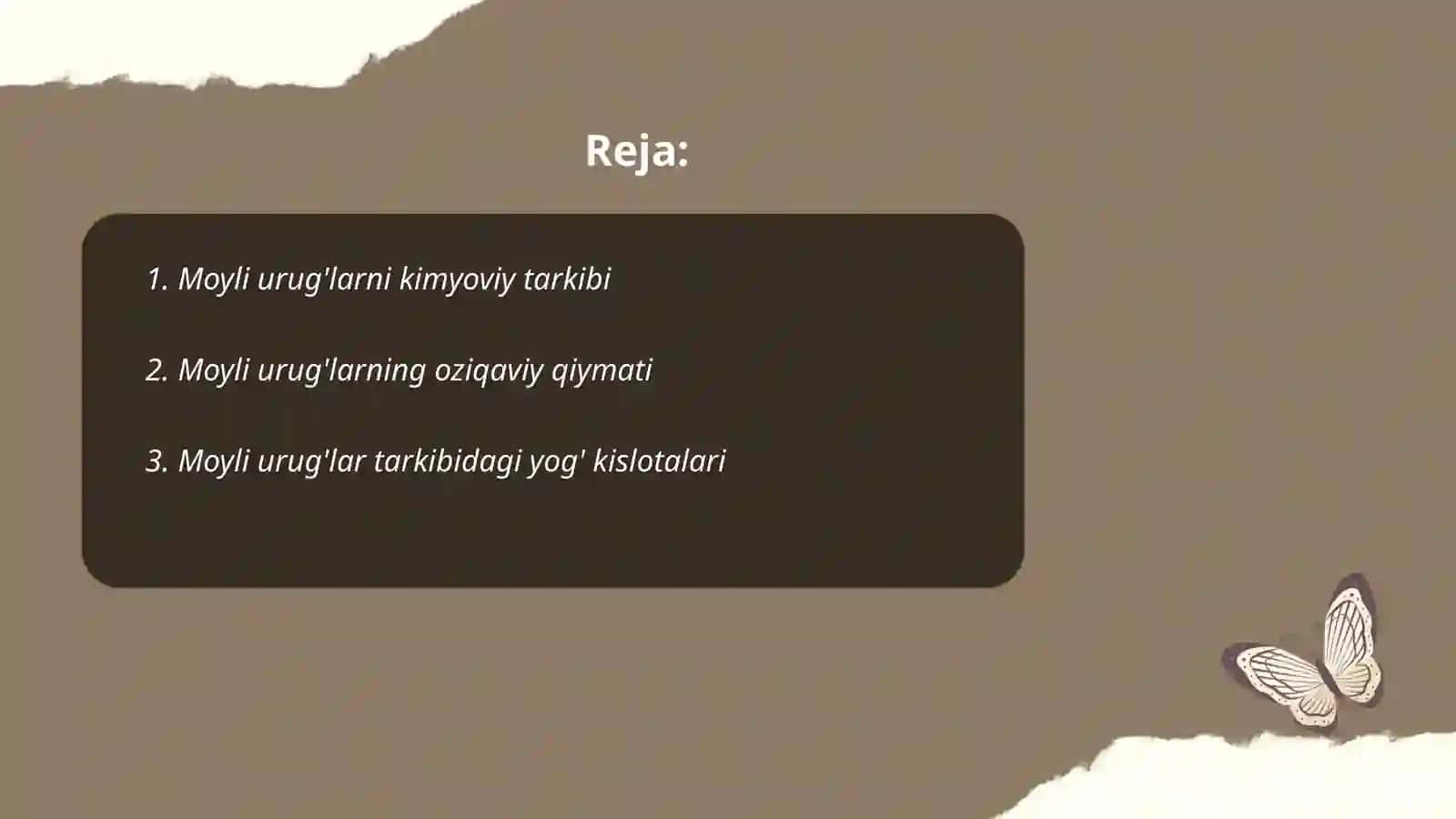 Moyli urug'larni kimyoviy tarkibi 2