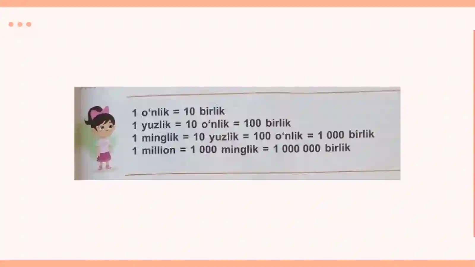 Ko’p xonali sonlarni o’qilishi va yozilishi 2
