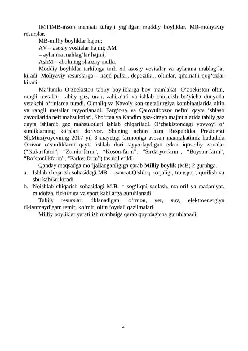 XIII bob. MILLIY BOYLIK STATISTIKASI 2