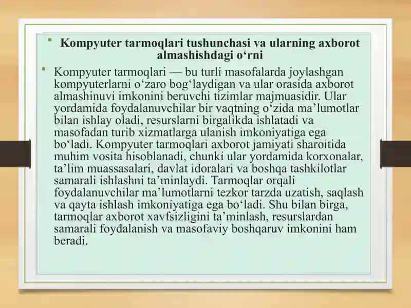 Kompyuter tarmoqlari ma’lumotlari bazasi 2