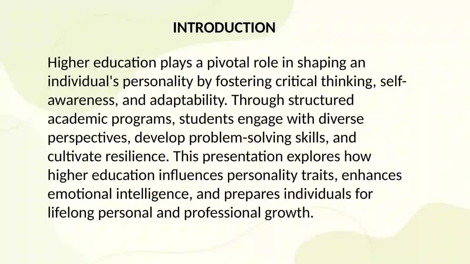The Role of Higher Education in Personality Development 2