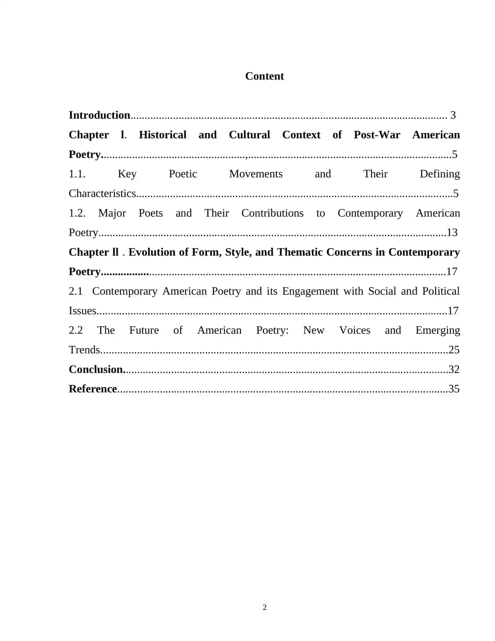 "Evolution of Form, Style, and Thematic Concerns in Contemporary Poetry" 2