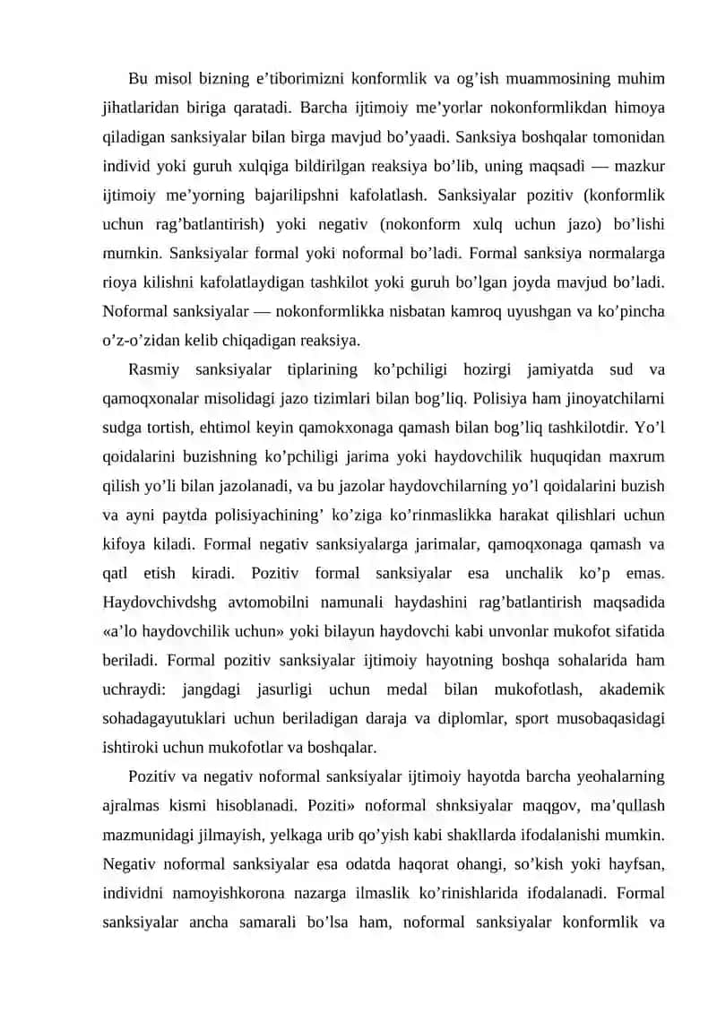 Konformlik va deviant xulq-atvor sosiologiyasi 2