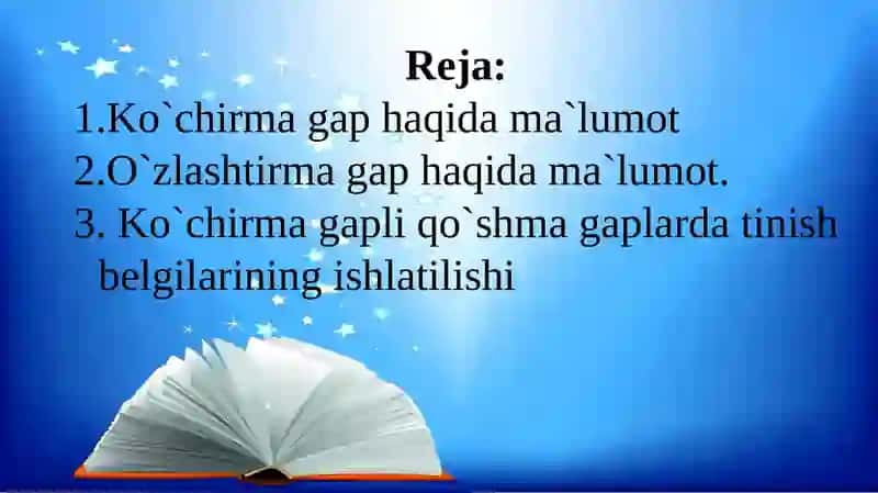 KO’CHIRMA GAP VA O`ZLASHTIRMA GAP 2