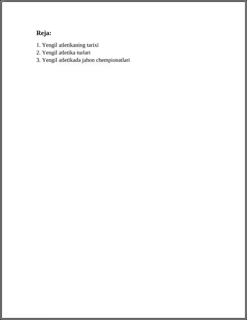 YENGIL ATLETIKA HAQIDA REFERAT 2