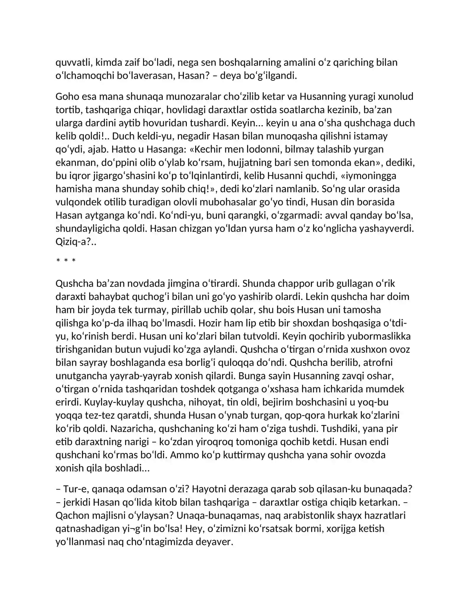 Ulugʻbek Hamdam Musulmon hikoyasi 2